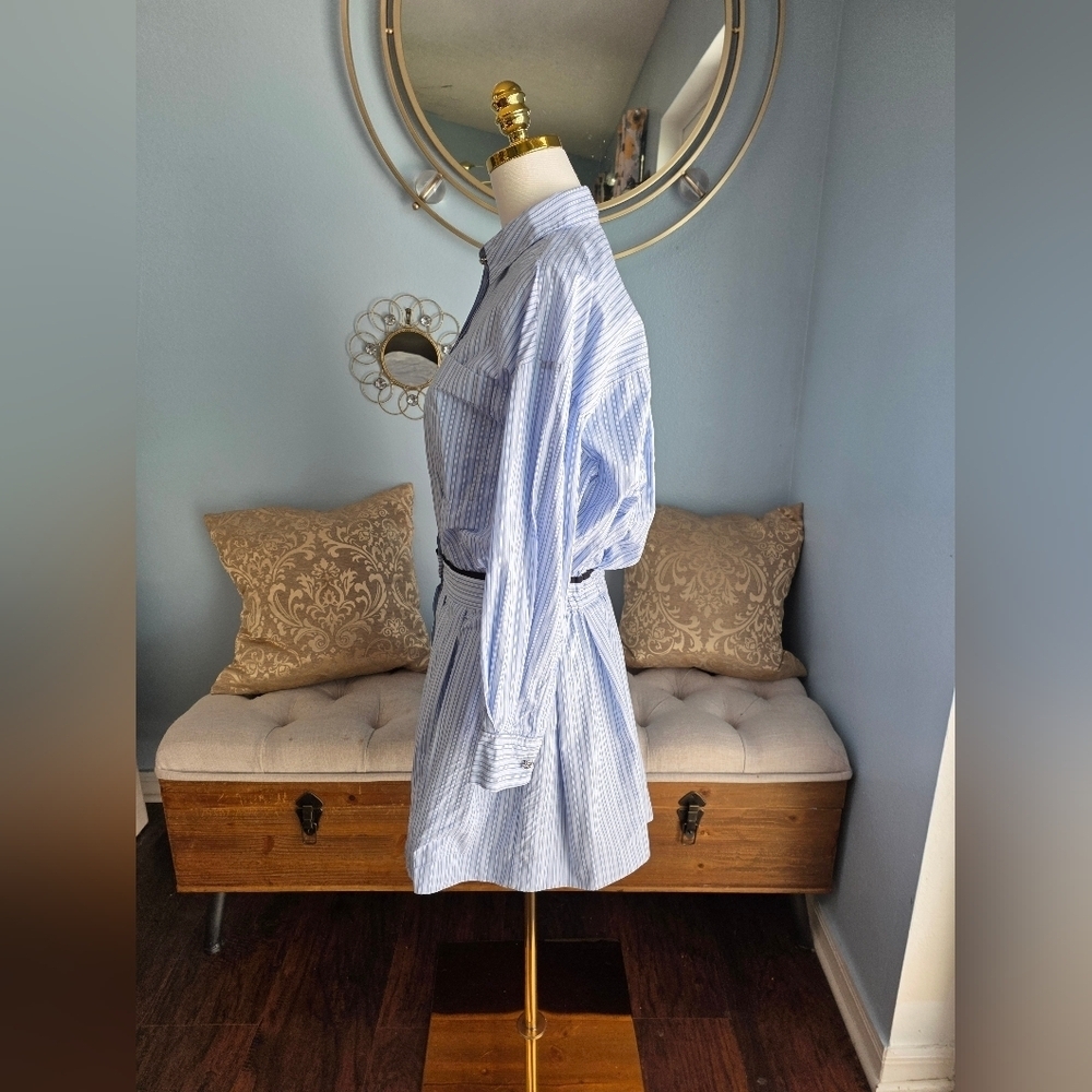 Maje Striped Shirt Mini Dress - Picture 5 of 8